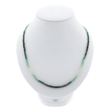 9 karaat smaragd kralenketting, Gebruikt, Geel, Ophalen of Verzenden, Met edelsteen