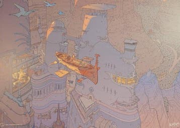 Moebius - 1 Offset Print - Edena - Les monts magnétiques, Nieuw