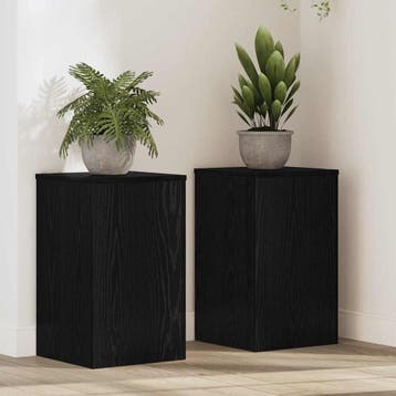 vidaXL Plantenstand 2 st Zwart eiken 30 x 30 x 50 cm Bewerkt, Verzenden