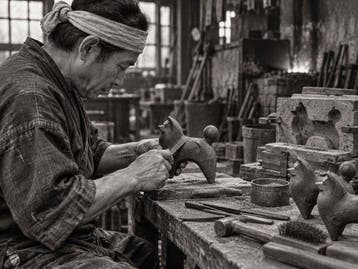 Saegusa Sotaro (1911-2006) - sculptuur, Hanei (Prosperity) -