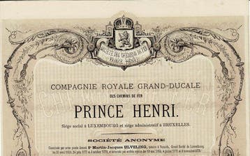 Luxemburg. - 250 Francs 1873 - Chemins de Fer Prince Henri