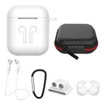 6 in 1 Kit voor AirPods 1 / 2 Wit - Hoesje / Anti-Lost Strap, Verzenden