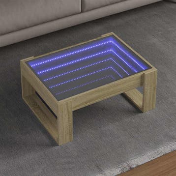 vidaXL Salontafel met Infinity LED 70x53x30 cm sonoma, Verzenden