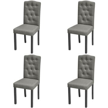 vidaXL Eetkamerstoelen 4 st stof grijs, Verzenden, Nieuw