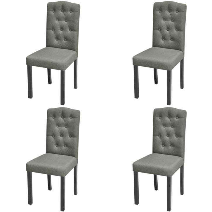 vidaXL Eetkamerstoelen 4 st stof grijs, Huis en Inrichting, Stoelen, Nieuw, Verzenden