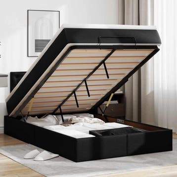 vidaXL Ottoman bed met matrassen en LEDs 120x200cm, Verzenden