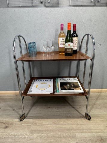 Serveerwagen - Metaal, Chroom, kunststof - Vintage