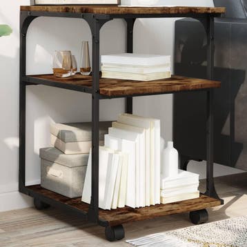 vidaXL Printerkastje 3-laags 43x48x64 cm bewerkt hout, Verzenden