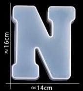 Siliconenmal letter n voor epoxy resin, zeep en kaarsen 16