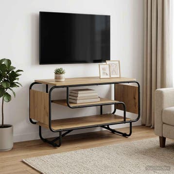 vidaXL TV Stand 80 x 36 x 45 cm Artisanaal eiken Bewerkt, Verzenden