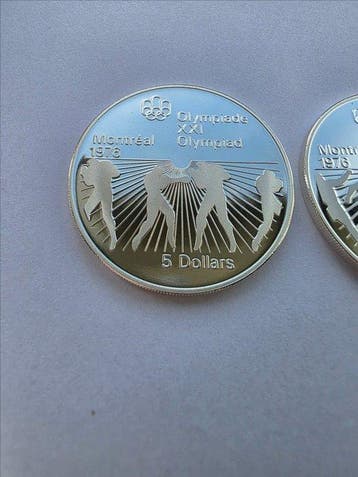 Canada. Elizabeth II. 5 Dollars 1976, Lot of 2 Coins (Zonder