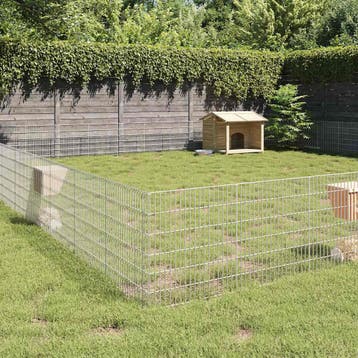 vidaXL Dierenverblijf 48 panelen 54x60 cm gegalvaniseerd, Dieren en Toebehoren, Verzenden, Nieuw