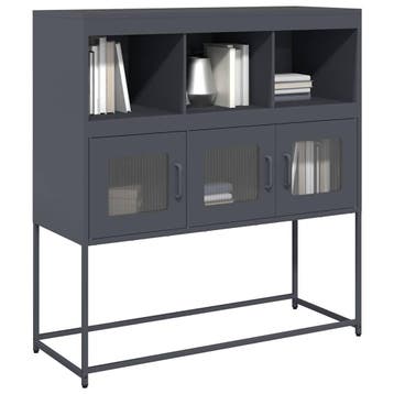 vidaXL Dressoir 100,5x39x107 cm koudgewalst staal, Verzenden, Nieuw