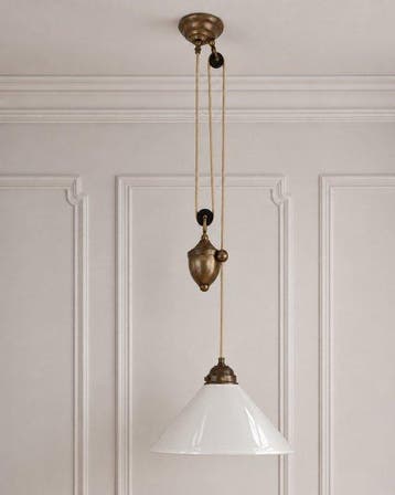 Lampe - Opaline - Lampe suspendue vintage