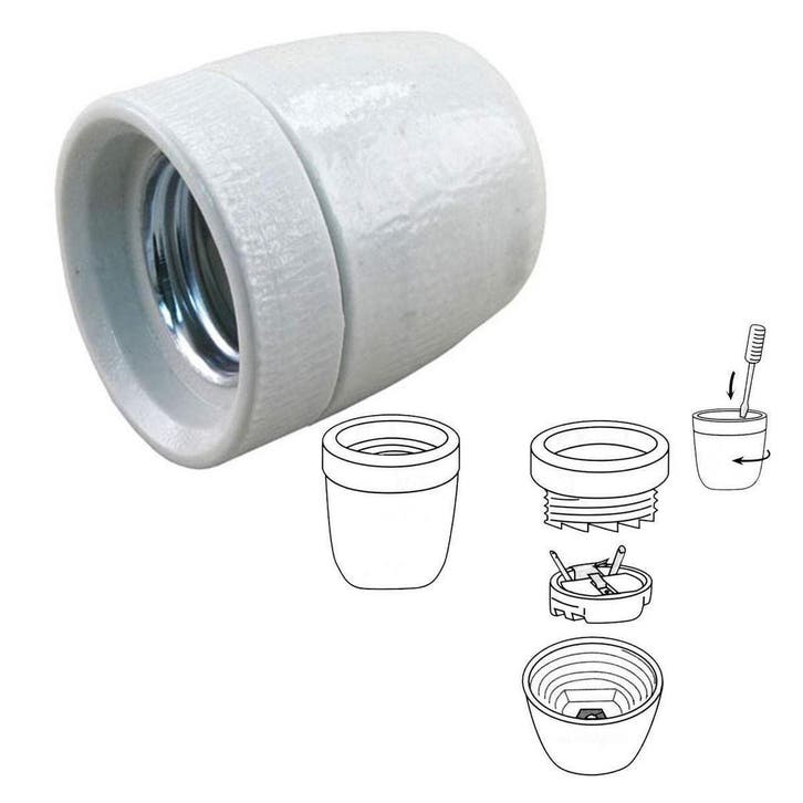 Onderdelen &amp; tuinaccessoires Porseleinen fitting E27 groot,, Tuin en Terras, Buitenverlichting, Verzenden