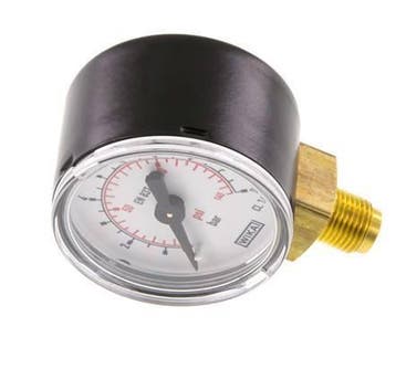 0..10 Bar Manometer Onderaansluiting Staal/Messing 40 mm, Verzenden, Nieuw