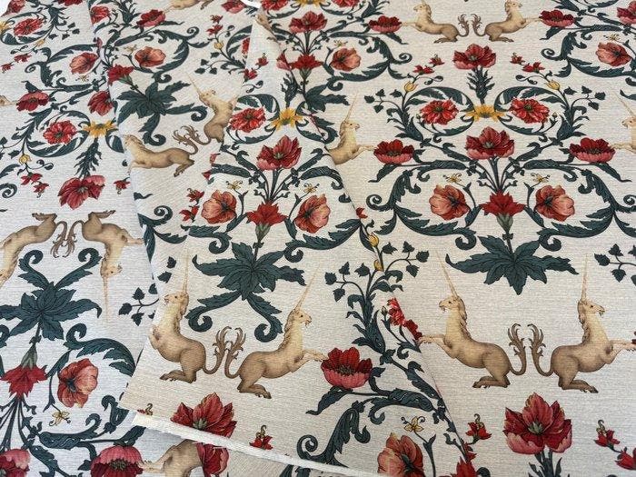 De Tuin der Eenhoorns – Middeleeuwse Fantasie in Katoen -, Antiquités & Art, Tapis & Textile