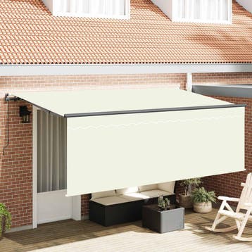 vidaXL Uitschuifbare luifel Crème 350 x 200 cm Polyester en, Verzenden