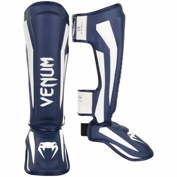 Venum Elite Kickboks Scheenbeschermers Navy Blauw Wit, Verzenden, Nieuw, Overige