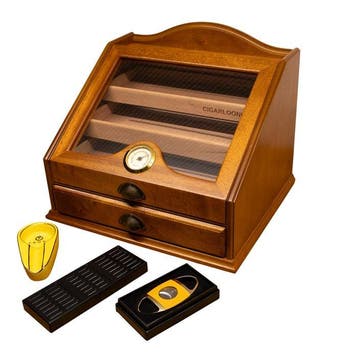 Sigarendoos (4) - cedar - Luxe Humidor set