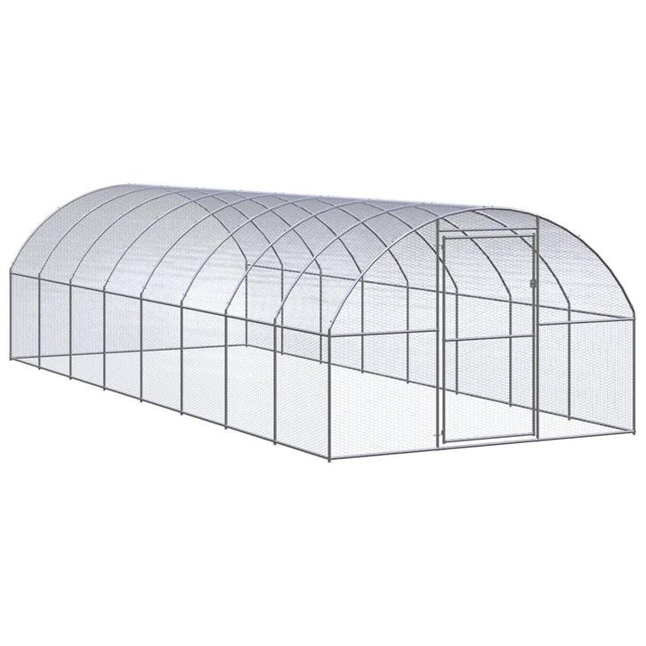 vidaXL Kippenren 3x8x2 m gegalvaniseerd staal, Animaux & Accessoires, Rongeurs & Lapins | Cages & Clapiers, Envoi