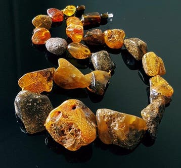 Amber Massieve barnsteen ketting - Vintage echte Baltische