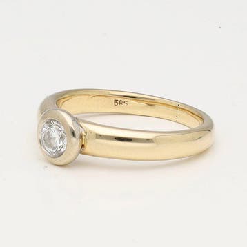 Bague - 14 carats Or jaune - 0.30ct. tw. Diamant (Naturelle), Handtassen en Accessoires, Nieuw