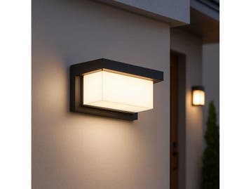 Veiling - 4 x LED Wandlamp – 12W – 3500K – IP54 – Zw, Nieuw
