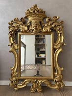Miroir mural - Bois doré - style baroque, Antiquités & Art