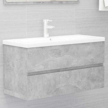 vidaXL Wastafelkast 90x38,5x45 cm betongrijs, Verzenden, Nieuw