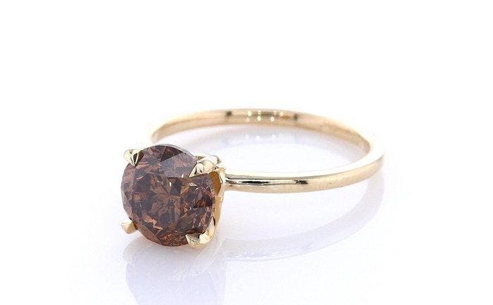 Ring - 14 karaat Geel goud - 2.02ct. tw., Handtassen en Accessoires, Ringen