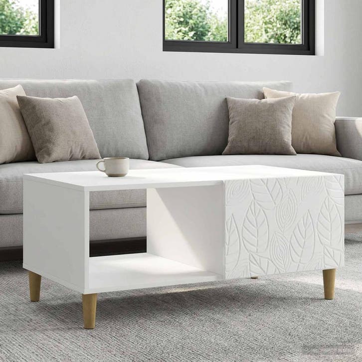 vidaXL Salontafel Hoogglans Wit 90 x 50 x 40 cm Bewerkt hout, Huis en Inrichting, Tafels | Salontafels, Nieuw, Verzenden
