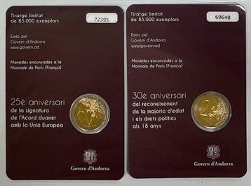 Andorra. 2 Euro 2015 Accords douaniers + Majorité à 18
