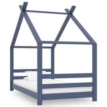 vidaXL Kinderbedframe massief grenenhout grijs 80x160 cm, Kinderen en Baby's, Verzenden, Nieuw