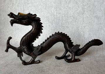 Lopende draak 30 cm - Bronze - Asie (Sans prix de réserve)