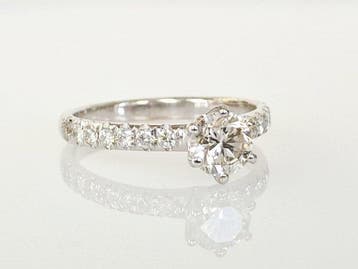 Verlovingsring - 14 karaat Witgoud - 1.00ct. tw. Diamant
