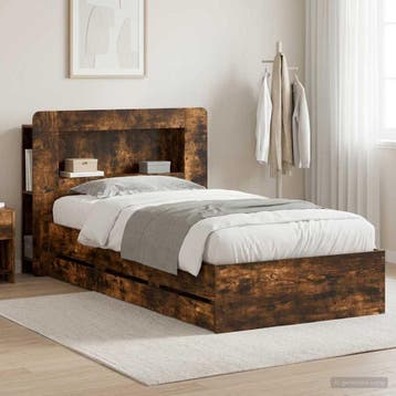 vidaXL Bedframe met opbergruimte en hoofdbord met lade, Huis en Inrichting, Slaapkamer | Bedden, Verzenden, Nieuw