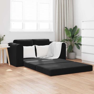 vidaXL Slaapbank / zetel Zwart 148 x 71 x 83 cm Fluweel, Huis en Inrichting, Verzenden, Nieuw