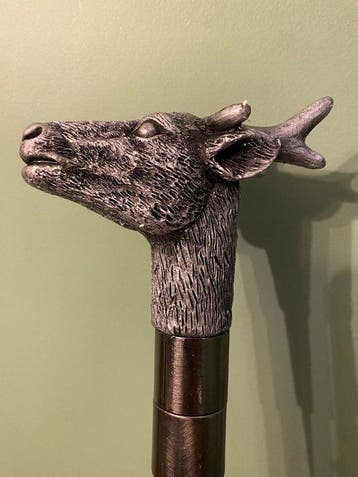 Wandelstok - Koper, Hout, Hars - Wandelstok, Antiek en Kunst
