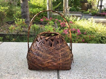 Chikuhousai - Mand - trapeziumvormig - Bamboe - Vintage
