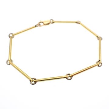 Bicolor gouden schakelarmband, Ophalen of Verzenden, Gebruikt, Goud, Goud