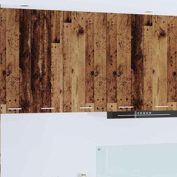 vidaXL Hangkast Oud Hout en Wit 40 x 31 x 80 cm Bewerkt hout, Verzenden