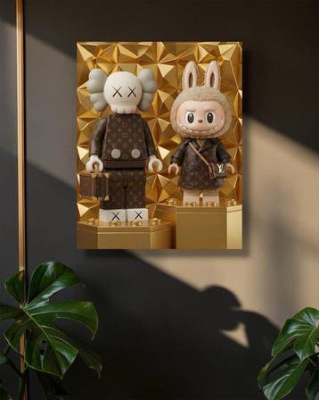 AT9 - Kaws x Labubu: LV Bricks - Canvas 50x40cm - 2/10