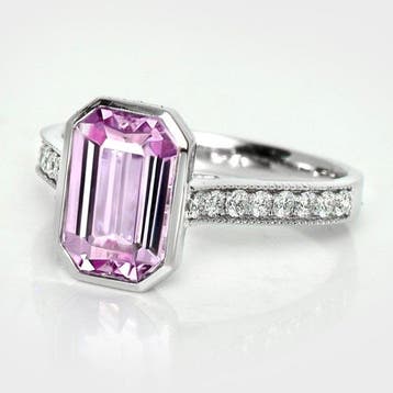 Zonder minimumprijs - Ring - 14 karaat Witgoud, HRD 3,40 ct