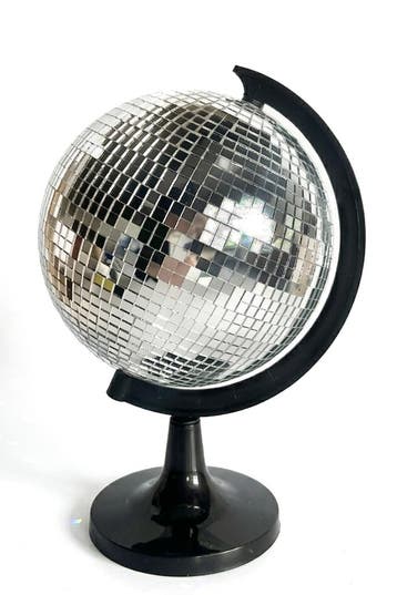 KIMU® Globe Discobal Ø 20 cm Wereldbol Zwart Vintage Wereld, Ophalen of Verzenden
