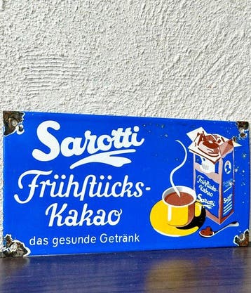 No reserve- Emaille reclamebord - Sarotti Frühstücks-Kakao -