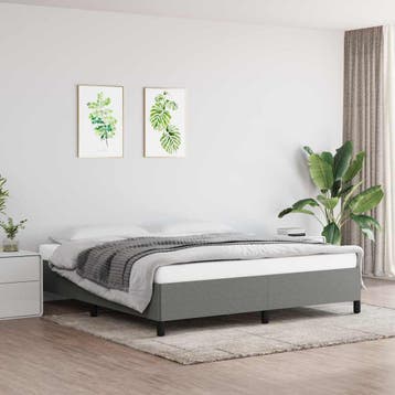 vidaXL Bedframe zonder matras stof donkergrijs 180x200 cm, Verzenden