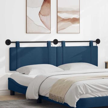 vidaXL Hangend hoofdbord Blauw Stof, Verzenden, Nieuw