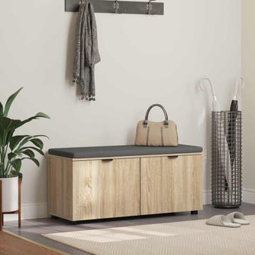 vidaXL Hallenbank Sonoma Eik 100 x 38 x 46 cm Geengineerd, Verzenden