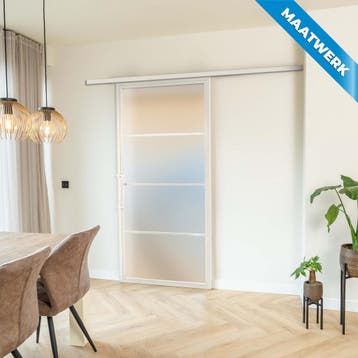Stalen Schuifdeur met koofsysteem 4 Vlaks Wit Maatwerk Mat g, Doe-het-zelf en Bouw, Nieuw, Metaal